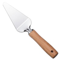 Sustainable Stainless Steel Pizza Cutter Shovel With Wooden Handle Pizza Pastry Server