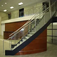 Outdoor Gold Curved Floating Stringer Spiral Straight Stainless Steel Stair Handrail Price