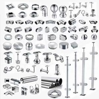 Railing Accessories Series SUS 304 316 Stair Balcony Baluster Design Glass Railing Cable Railing Handrail Bracket Fittings