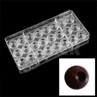 2pcs/set 3D ball with a hole shape Polycarbonate chocolate mold , PC sugarcraft candy mold Cake confectionery baking pastry tool Y200612
