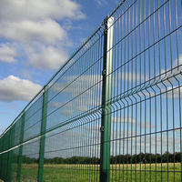 3D Curved Wire Mesh Metal Fence Panel Safety Guardrail with 3D PVC for Farm Sports Garden Iron Frame