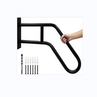 Wall Mount Handrails for Outdoor Steps Heavy Duty Grab Metal Handrail for 1-3 Step, Stair Railing for Porch Patio Steps