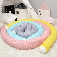 New Wahsable Stripe Crib Crib Baby Crib Guardrail Crib Fence Cotton Anti-collision Cribs