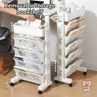 Storage Holders Racks Rak Penyimpanan Dapat Dilepas Sisi Meja Buku dengan Roda Gantung Dapur Troli Makanan l230328