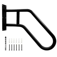 Handrails for Outdoor Steps Wall Mount, Stair Railing U-Shaped Handrail with Matte Black Finished, Stainless Steel Handrail for Garage, Garden Wall, Porch