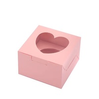 Pink Bakery Boxes Packaging Dessert Pastry Small Treat Caja Parapastel Box for Cake with Window