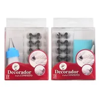 Cake Accessories 12 PCS Stainless Steel Cake Decorations Piping Bag Set with Piping Pastry Tips