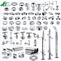 Most Popular Modern Design Stair Handrail Balustrades Handrails Balcony Railings Stainless Handrail Fittings Parts