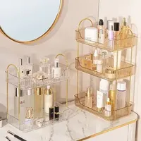 Storage Holders Racks Acrylic Organizer Shelf Of Bathroom Home Kitchen Makeup Skincare Shampoo Lipstick Tabletop Holder Cosmetic Desk Rack 230907