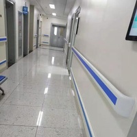 New Hospital Handrail Project Using 140mm Blue Color Strip Corridor Grab Handrails