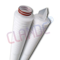0.1/0.2/0.5/1/1.5/2 Micron PES Membrane Pleated Filter Cartridge For Deep Water Treatment