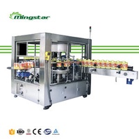 Fully Automatic Rotary PET Carbonated Water Round Square Bottle Roll-feed Can OPP Bopp Film Hot Melt Glue Labeling Machine