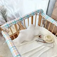 Bed Rails 100 Cotton Thickened Crib Rail Cover Guardrail Anti collision Anti bite Strip Quilted Fence Protective Soft Edge 231124