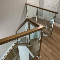 ZD Glass Balcony Frameless Handrail Balustrade Stair Railing Stainless Steel Post
