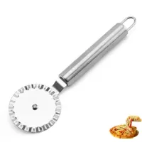 Pizza Slicer Pastry Pie Cutter Stainless Steel Fluted Design Wheel Cutter Esg11612