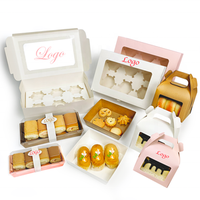 Eco Friendly Custom White Pink Baking Pastry Transparent Display Window Kraft Paper Cake Box Customized Wholesale Boxes