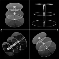 Transparent Acrylic Shelf for Easy Disassembly, Wedding Ceremony, Birthday Cake Stand, Wedding Dessert and Pastry Display Stand