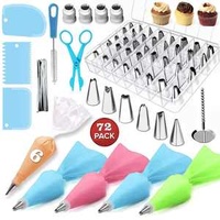 Good Quality Cake Decorating Set 72 Pcs/set Stainless Pastry Nozzles Cake Turntable Set Confectionery Bag Baking Tools for Cakes