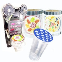 BOPP OPP Film Roll Custom Cup Sealing Film Bubble Tea Plastic Cup Sealing Roll Film for 90 95mm Plastic Milk Tea Cups
