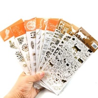 Waterproof Customized Self Adhesive Vinyl Printing Bopp Planner Private Clear Kiss Cut OEM Gold Foil Sticker Custom Sheet