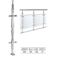 Contemporary Stainless Steel Glass Railing Handrails Handrails Stair Railing