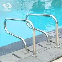 Guangdong Swimming Pool Stainless Steel Silver Handrail Ladder for Marine Boat Pool Ladder