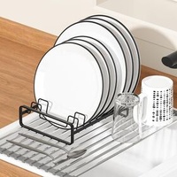 2 Pack Plate Holders Organizers 8 Slots Upright Cabinet Dish Drying Racks Metal Plate Dish Organizers