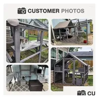 Carriers,Crates & Carriers Large Catio Outdoor Enclosures Wooden House With Sleeping Bridges Walks Uv Proof Cover 74 H 110 L Drop Del Ot9Ob