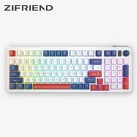 ZIFRIEND New BM98 Wired Membrane Keyboard Typing Mute 98 keys with Knobs Rainbow RGB Backlit ABS keycaps for Home Game/OfficeLX241031
