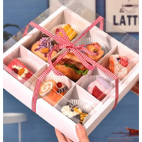 Dessert Drawer box with 2 4 6 8 dividers Cupcake Packaging Pastry Boxes cake box cookies Sweets Cake