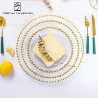 Pearl Side Plate Fruit Wedding Banquet Clear European Home Decoration Tray Pastry Small Snack Plastic Plate