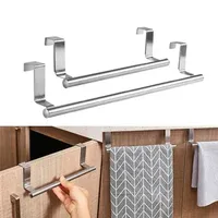 Storage Holders Racks 1pc Stainless Steel Towel Rack Bathroom Holder Stand Kitchen Cabinet Door Hanging Organizer Shelf Wall Mounted Bar 230520