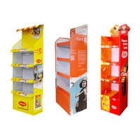Customizable Corrugated Cardboard Display Shelf Paper Material Floor Stand Racks Units For Product Storage And Display