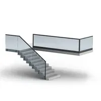 Veranda Surface Mounted Glass Railing U Channel Embedded Floor Base Aluminum Balustrades Handrails