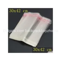 Storage Bags Wholesale 30X42Cm Clear Resealable Cellophane/Bopp/Poly Transparent Opp Bag Packing Plastic Self Adhesive Seal Drop Del Ot1Z7