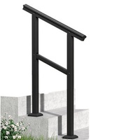 Simple Style Black Stair Handrails Are Suitable for 2 or 3 Steps