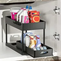 Storage Holders Racks Kitchen Organizer Under Sink Sliding Drawer Rack 2 Tier Multipurpose Holder for 230520