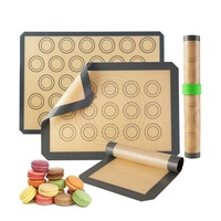 2/3pcs Durable Pastry Mat Heat Resistant Reusable Kitchen Non-Stick Silicone Baking Mat Dough For Oven //