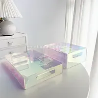 Storage Holders Racks File received desk office desktop organizer Tray Clear Cosmetic Collection Container Acrylic Makeup storage drawers 230627