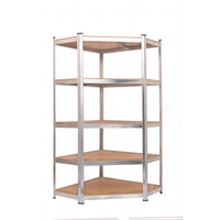 Corner bookshelf rack, 5-layer corner bookshelf with guardrail, high angle golden corner bookshelf unit