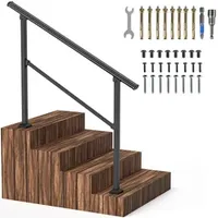 Handrails for Outdoor Steps Fit 3 or 4 Steps Outdoor Stair Railing
