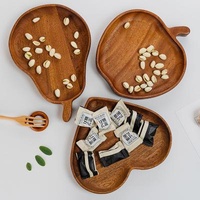 Wooden Western Kitchen Ebony Snack Tea Tray Dried Fruit Dinner Dish Pastry Viable Wooden Dessert Storage