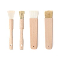 Natural Bristle Wooden Pastry Brush Wood Basting Brush For Baking Customized
