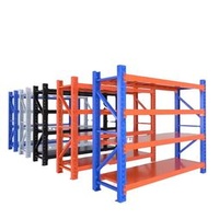 Boltless Adjustable Modern Steel Metal Storage Racks Shelving Units Industrial Middle Duty Racking System Kitchen Coat
