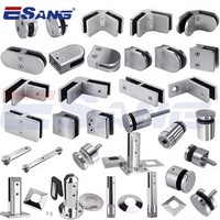 ESANG Glass Railing Fitting Floor Mounted Spigot Handrail Accessories 304 316 Stainless Steel Glass Clamp for 8-12Mm Glass