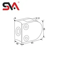 Modern Tempered Glass Balustrade Stainless Steel 304 Handrail Glass Bracket