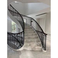 Premium Customizable Spiral Staircase With Wrought Iron Handrail For Indoor Use On Wood Glass Marble Providing Good Service