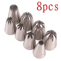 Baking Tools 8pcs Large Metal Cookies Tip Sets Cream Decoration Tips Set Pastry Stainless Steel Piping Icing Nozzle Cupcake