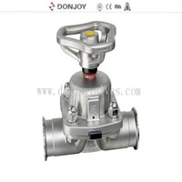 Stainless Steel Manual Sanitary Diaphragm Valve With FDA Membrane One Year Warranty