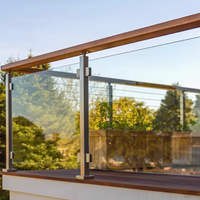 8.76mm 10.38mm Tempered Laminated Glass For Professional Stair Railing And Balcony Guardrail With Stainless Steel Spigots